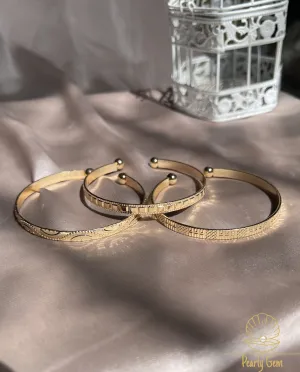 ✨ Set of 3 Small Vintage Style Open Cuff Bracelets – Elegant & Timeless Adjustable Bangles for Women ✨
