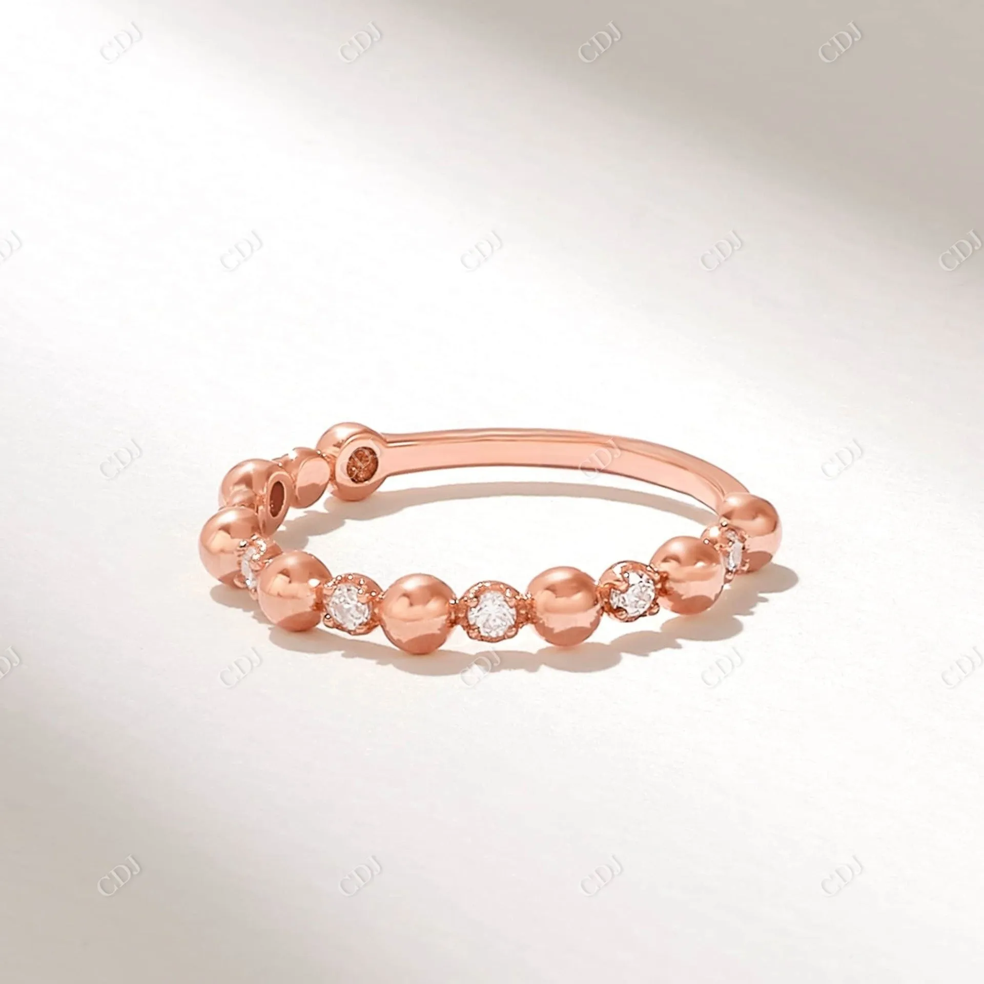 0.21CTW Earth Mine Diamond Bold Beaded Ring