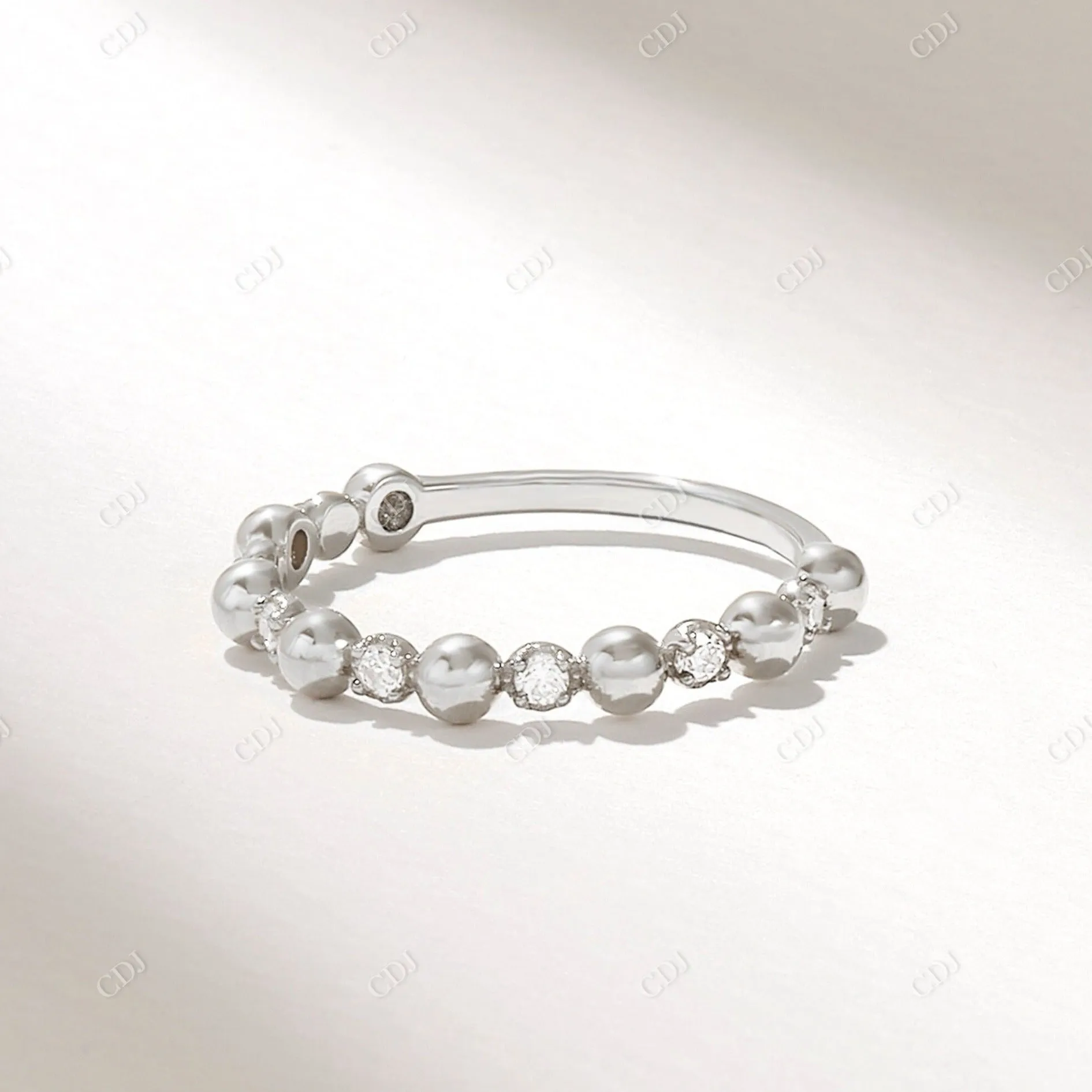 0.21CTW Earth Mine Diamond Bold Beaded Ring