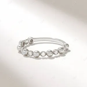 0.21CTW Earth Mine Diamond Bold Beaded Ring