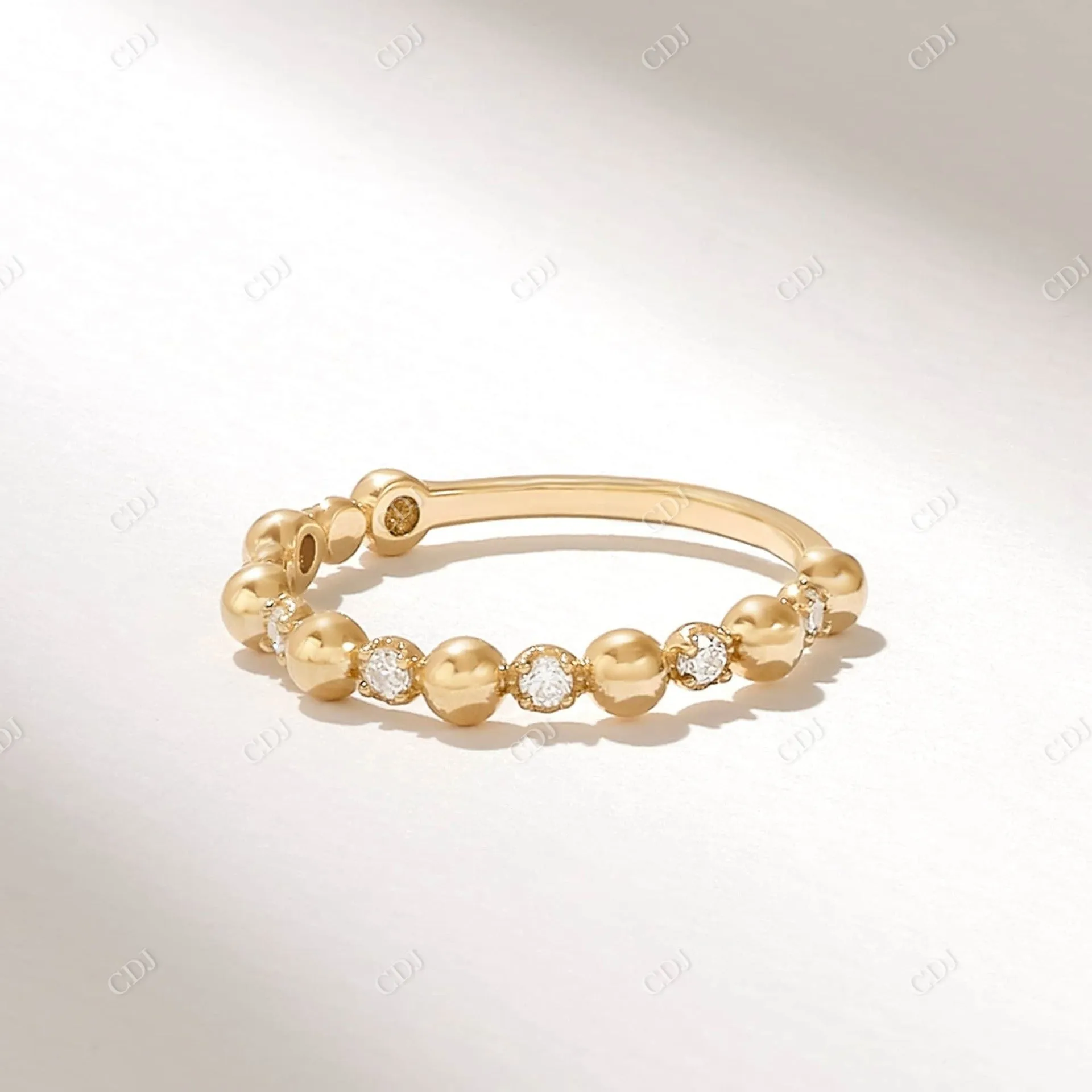 0.21CTW Earth Mine Diamond Bold Beaded Ring