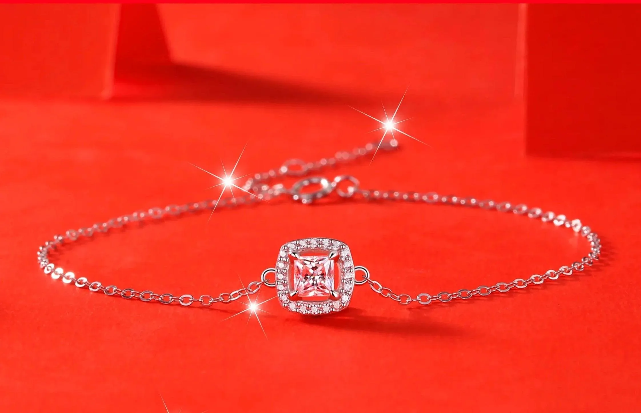 0.5ct Diamond Bracelets For Women 18K White Gold Plated 925 Sterling Silver Bracelet Wedding Gifts