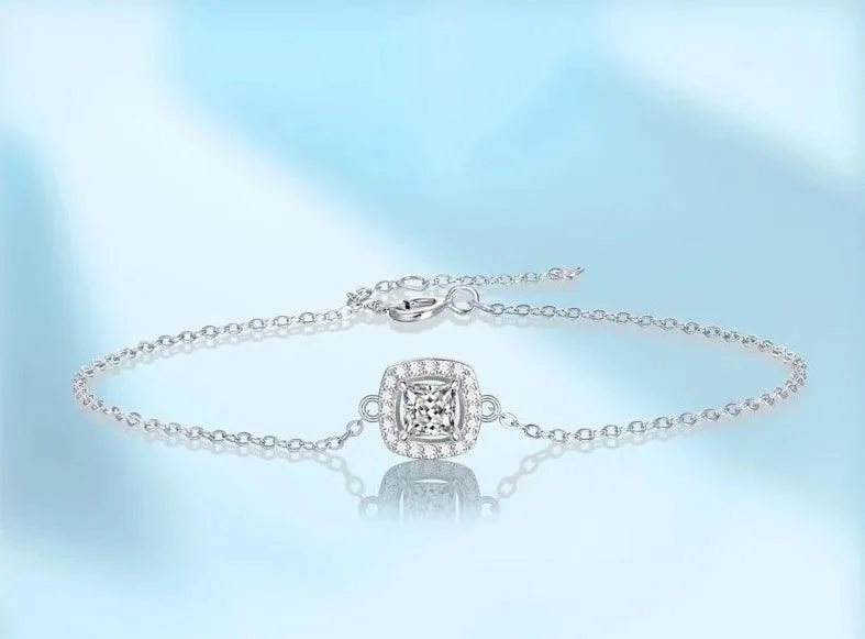 0.5ct Diamond Bracelets For Women 18K White Gold Plated 925 Sterling Silver Bracelet Wedding Gifts