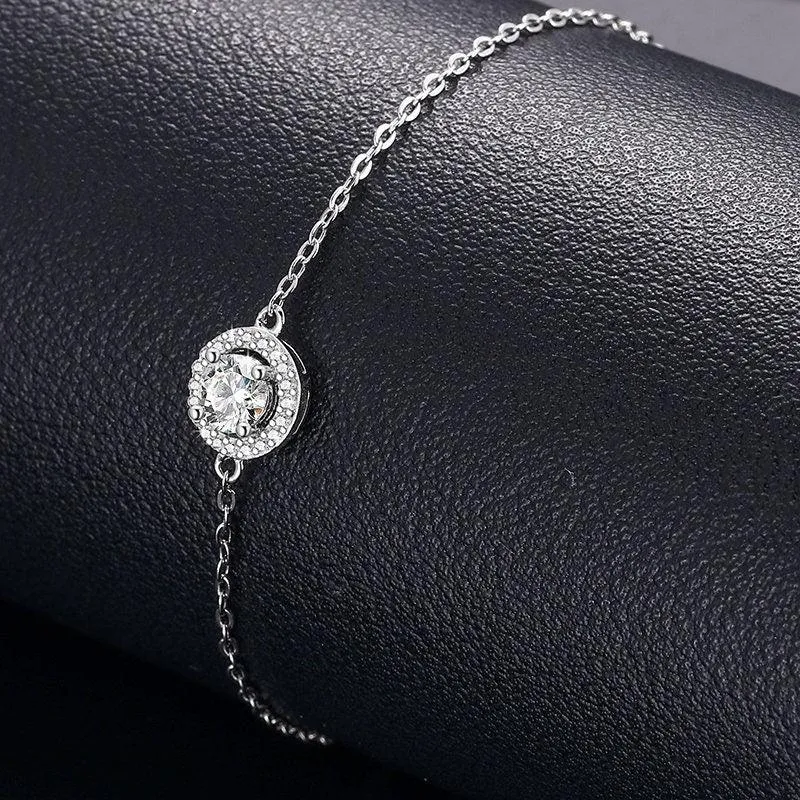 0.5ct Diamond Bracelets For Women 18K White Gold Plated 925 Sterling Silver Bracelet Wedding Gifts