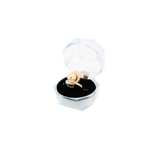 1 1/4"W x 2"D x 1 1/2"H Clear Acrylic Diamond Cut Ring Box