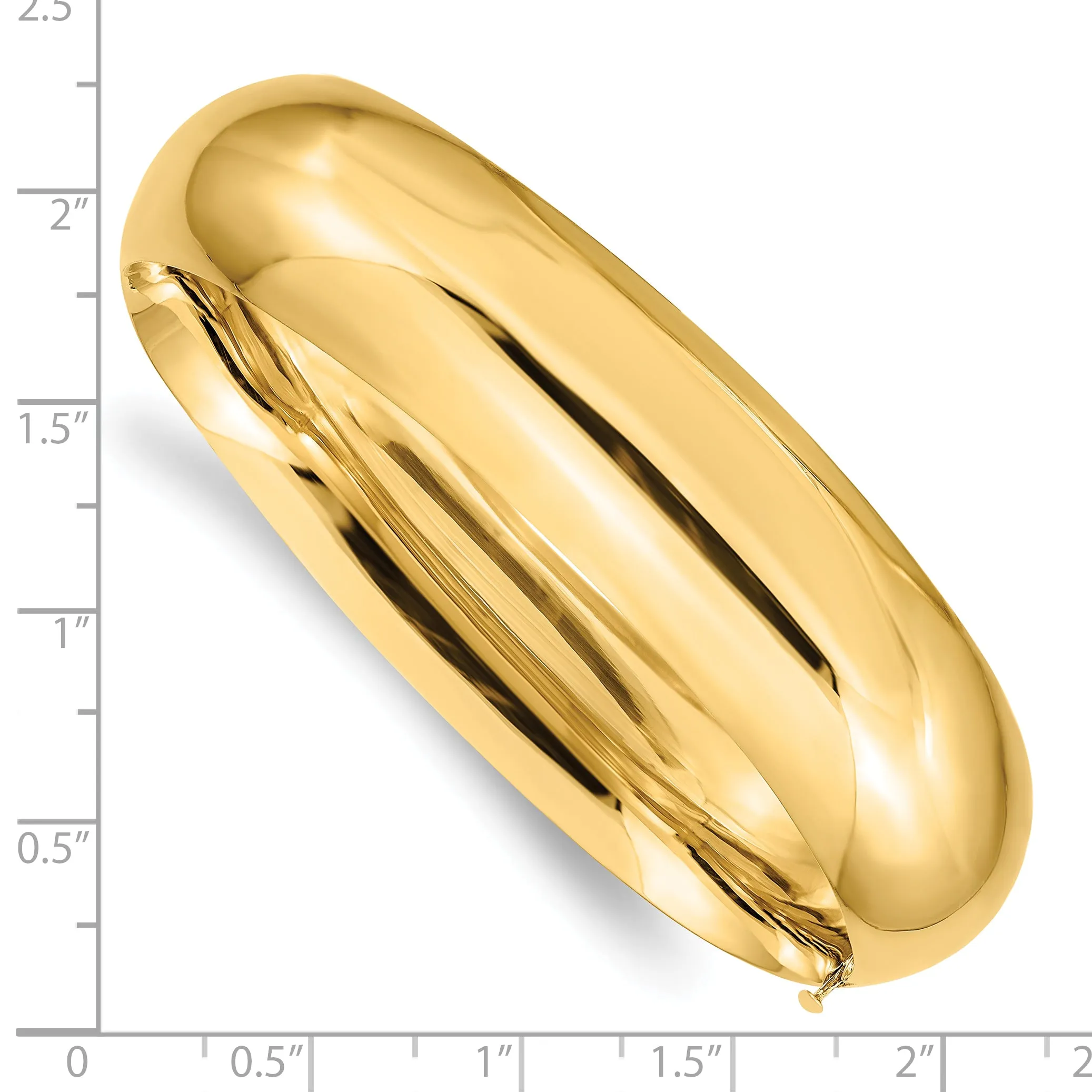 10k 11/16 High Polished Hinged Bangle Bracelet
