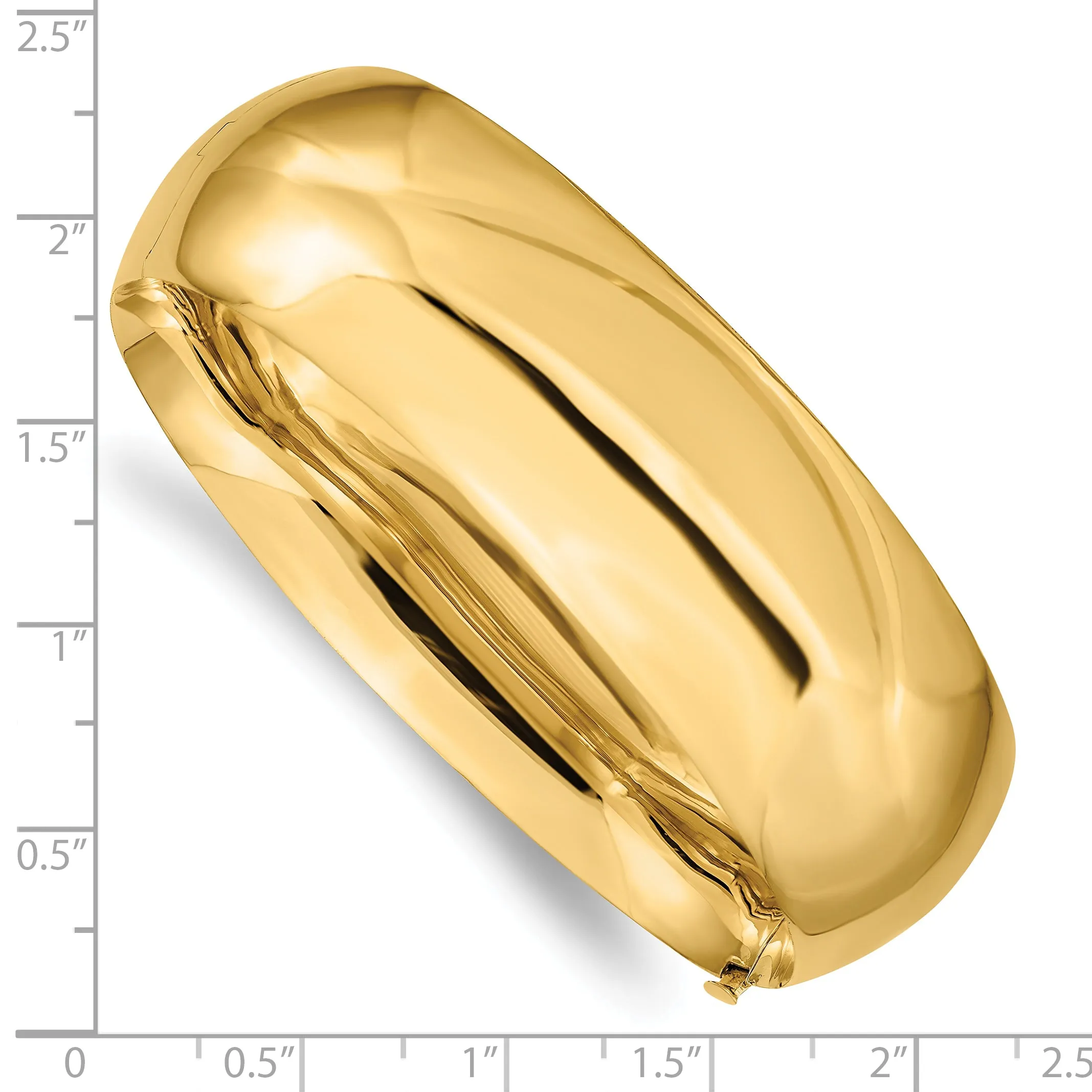 10k 13/16 High Polished Hinged Bangle Bracelet