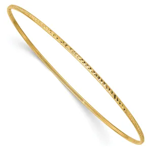 10k 1.5mm Diamond-Cut Slip-on Bangle Bracelet