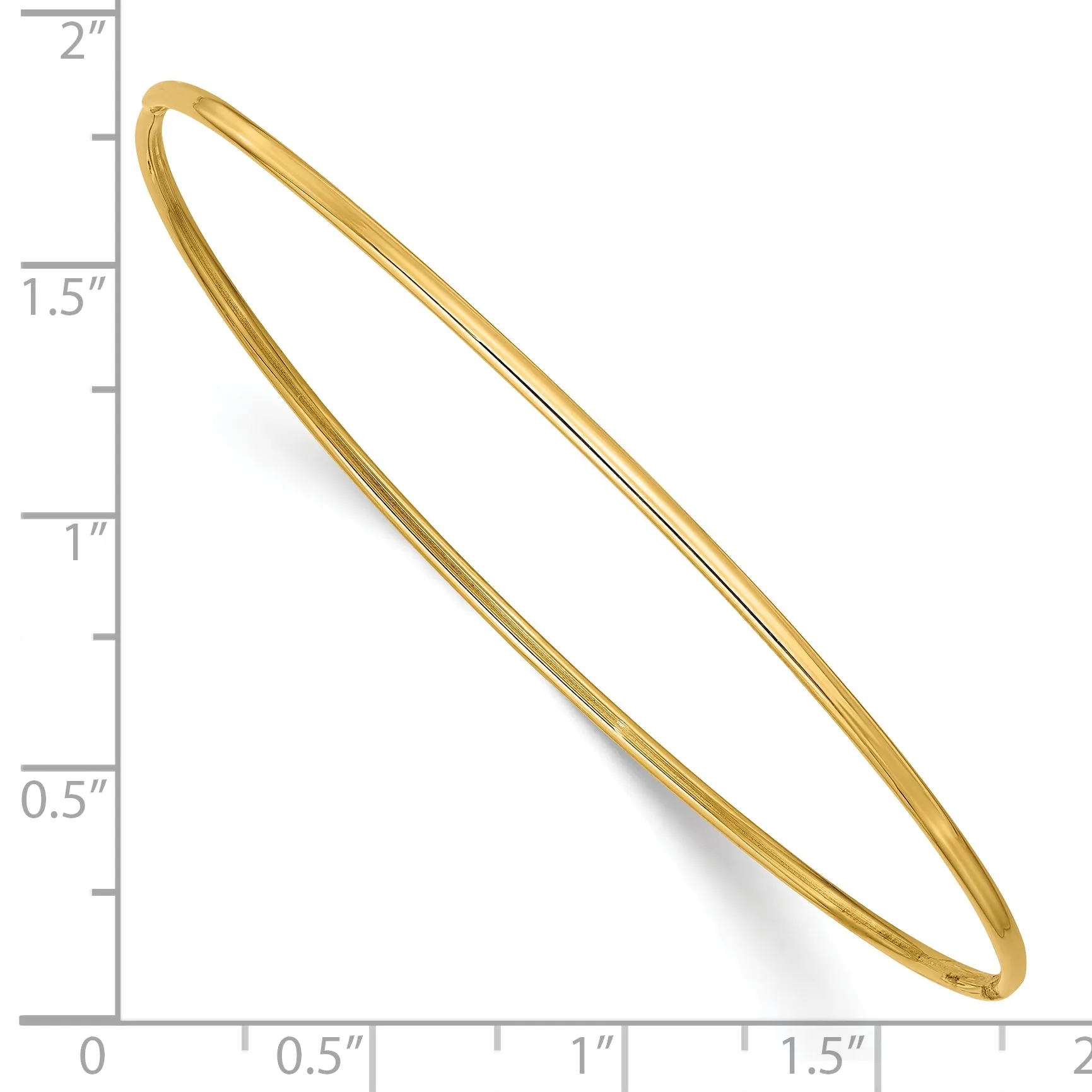 10k 1.5mm Polished Slip-on Bangle Bracelet