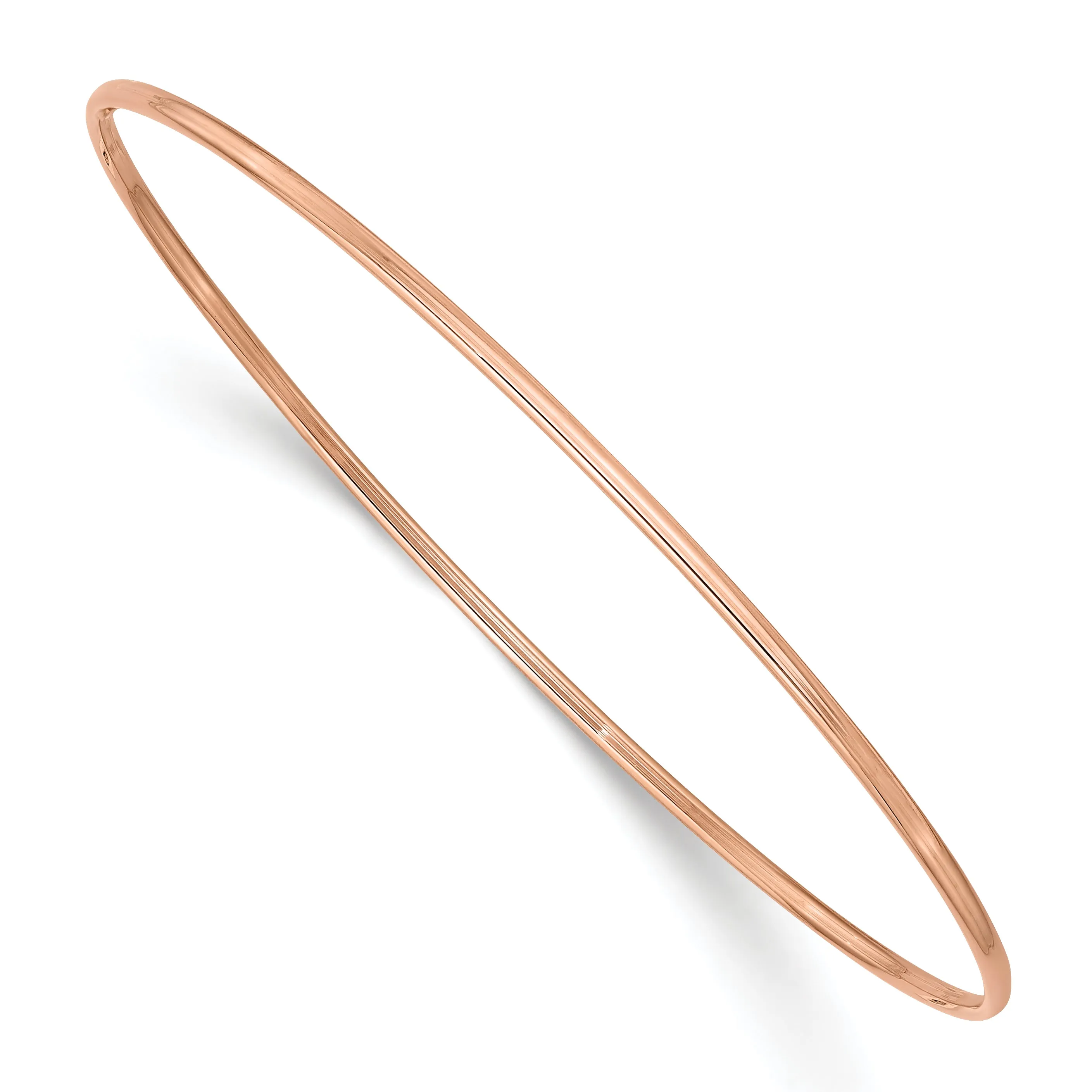 10k 1.5mm Rose Gold Polished Slip-on Bangle Bracelet