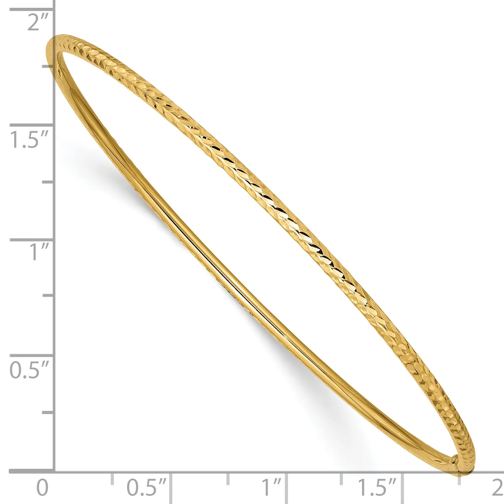 10k 2mm Diamond-cut Tube Slip-on Bangle