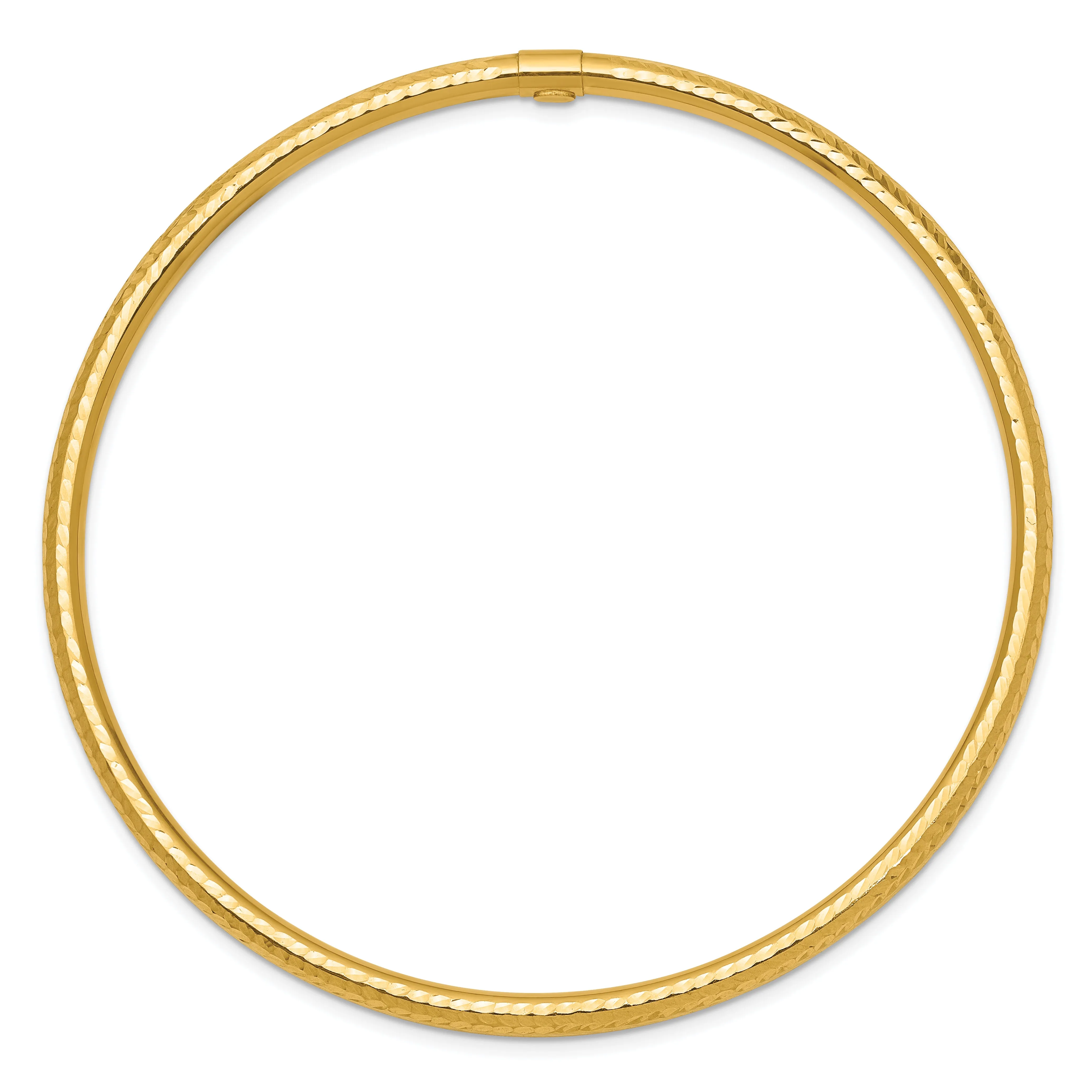 10k 3mm Diamond-cut Tube Slip-on Bangle
