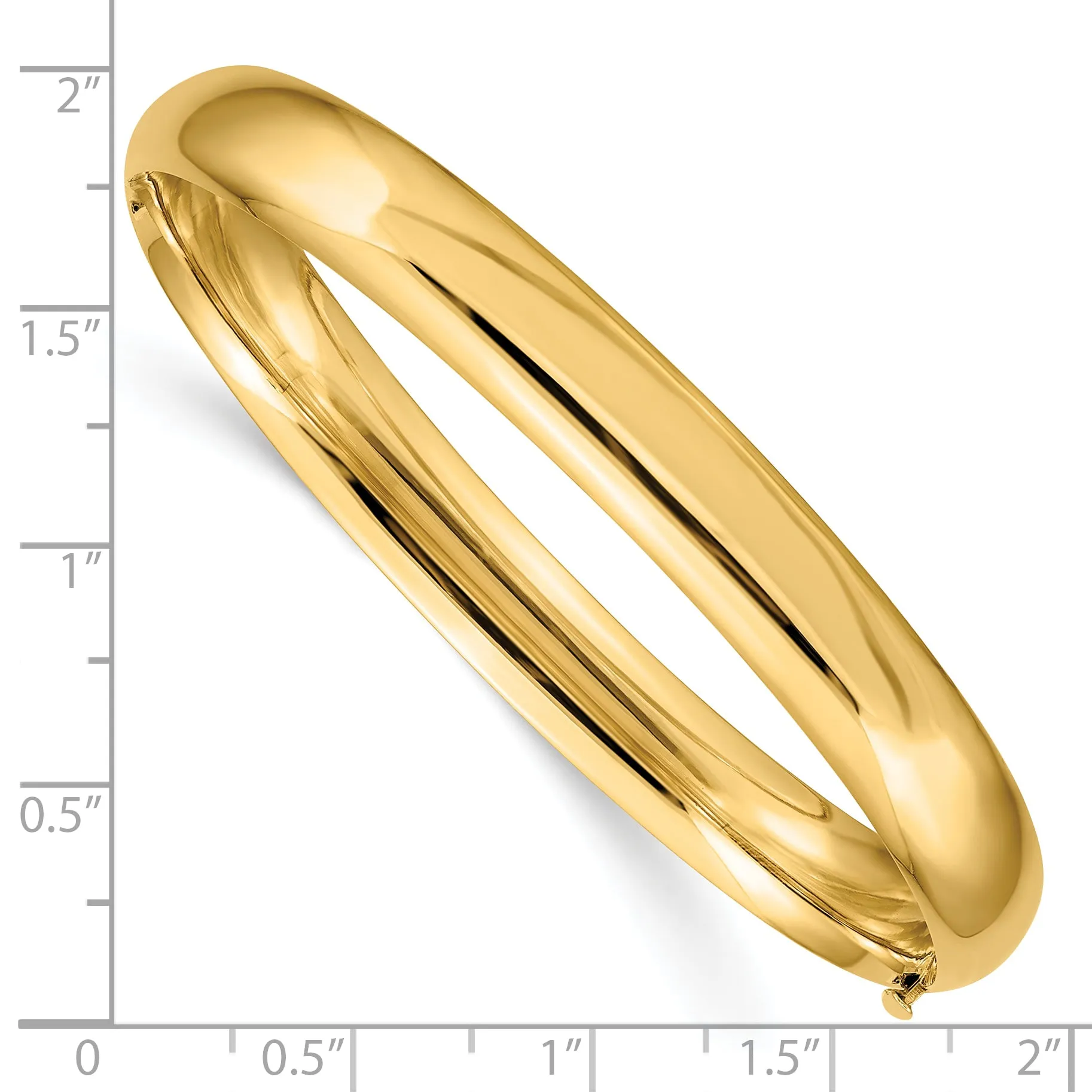 10k 5/16 High Polished Hinged Bangle Bracelet