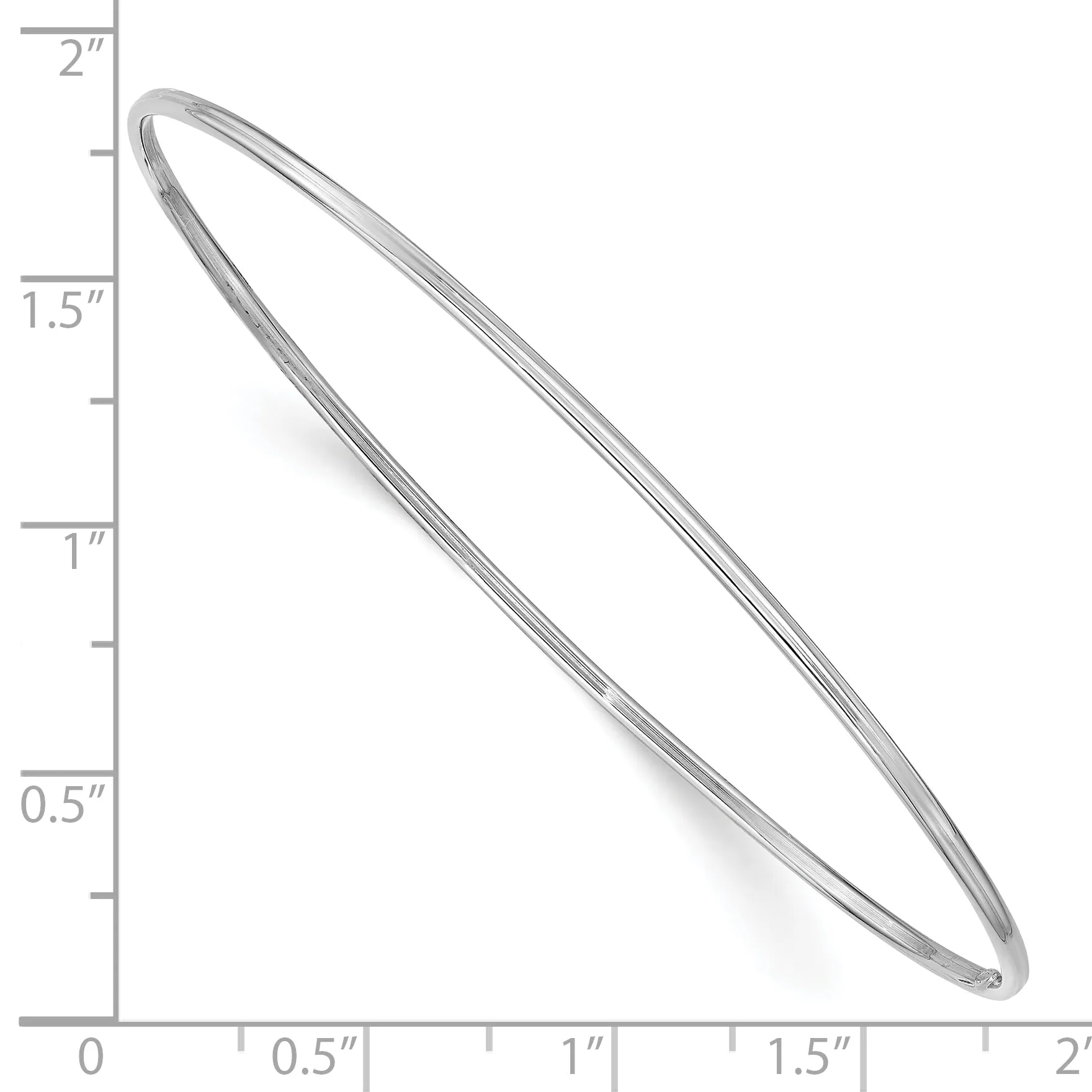 10k White Gold 1.5mm Polished Slip-on Bangle Bracelet