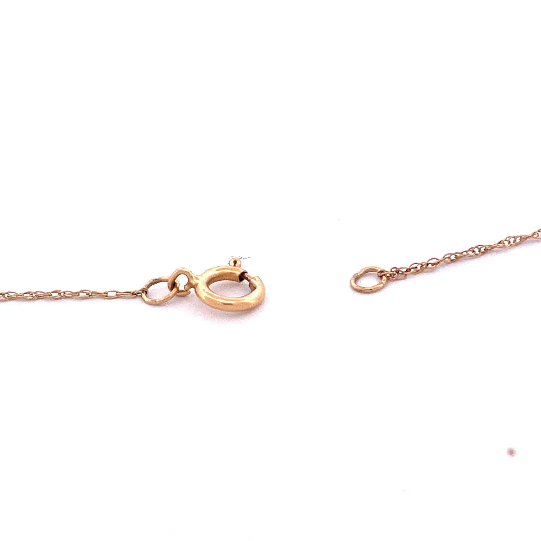 10k Yellow Gold Natural Diamond Heel Necklace