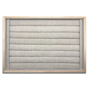 13 3/4" x 9 1/4" Natural Wood Tray with 8 Roll Linen Insert for Rings