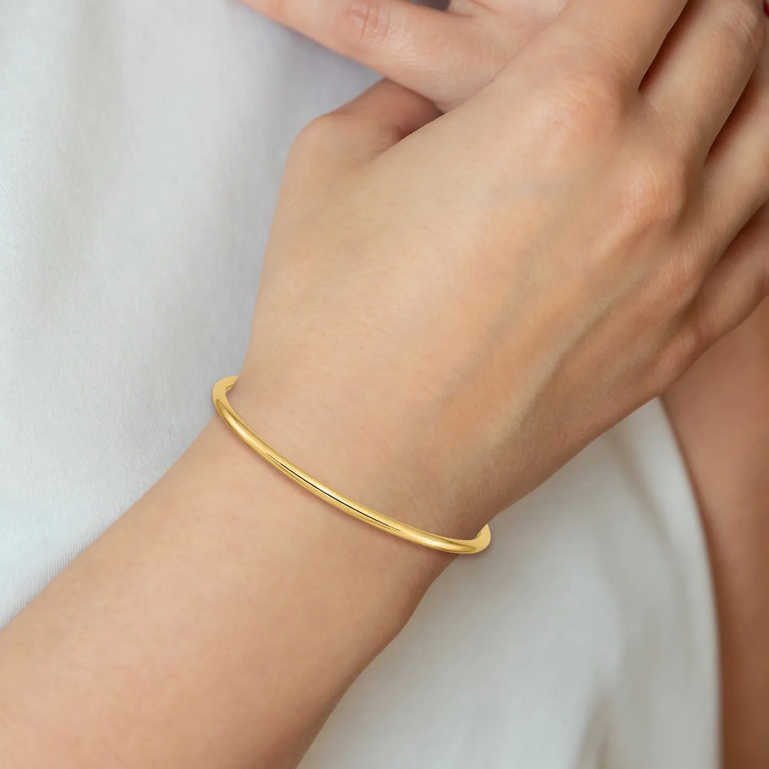 14K Gold Polished Slip-On Bangle for Women