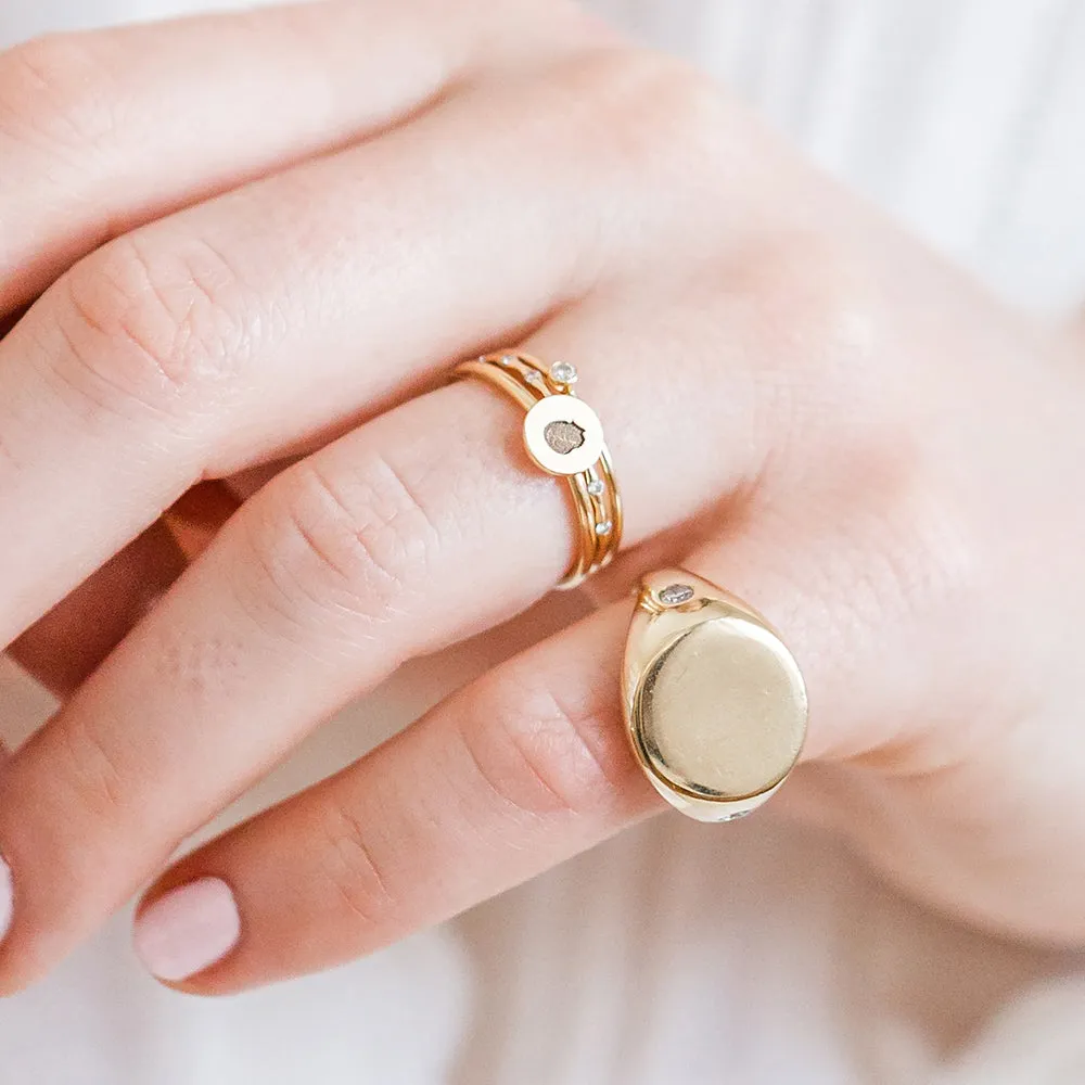 14K Natural Diamond Stackable Ring