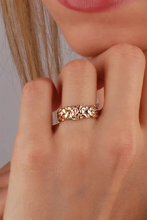 14K Tri Gold 14K Tri Gold Rose Puzzle Ring 4B145