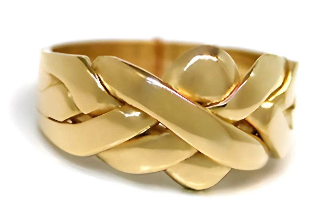 14K Yellow Gold 4 Band Puzzle Ring 4B141