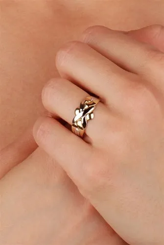 14K Yellow Gold 4 Band Puzzle Ring 4B141