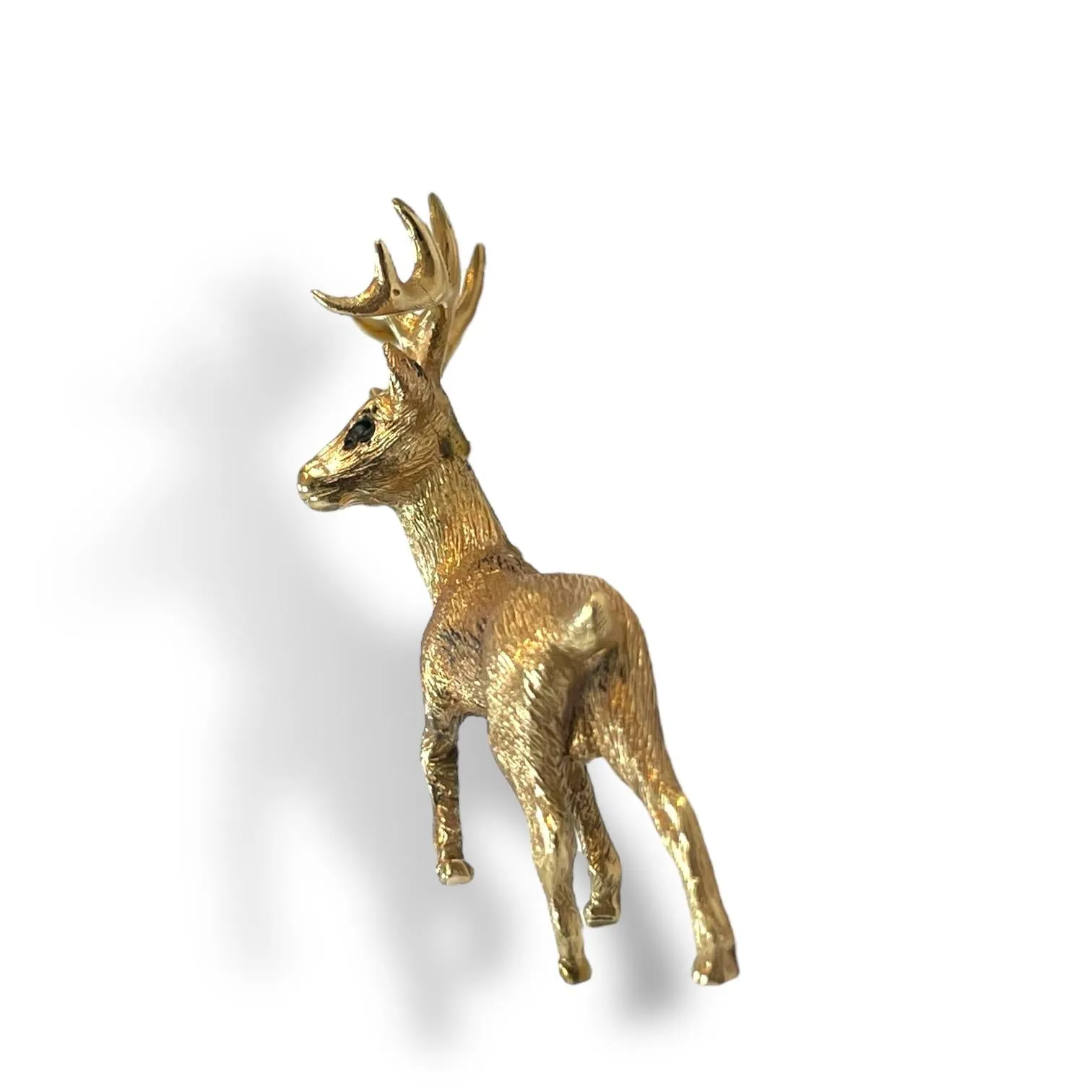 14K Yellow Gold Elegant Deer Pendant