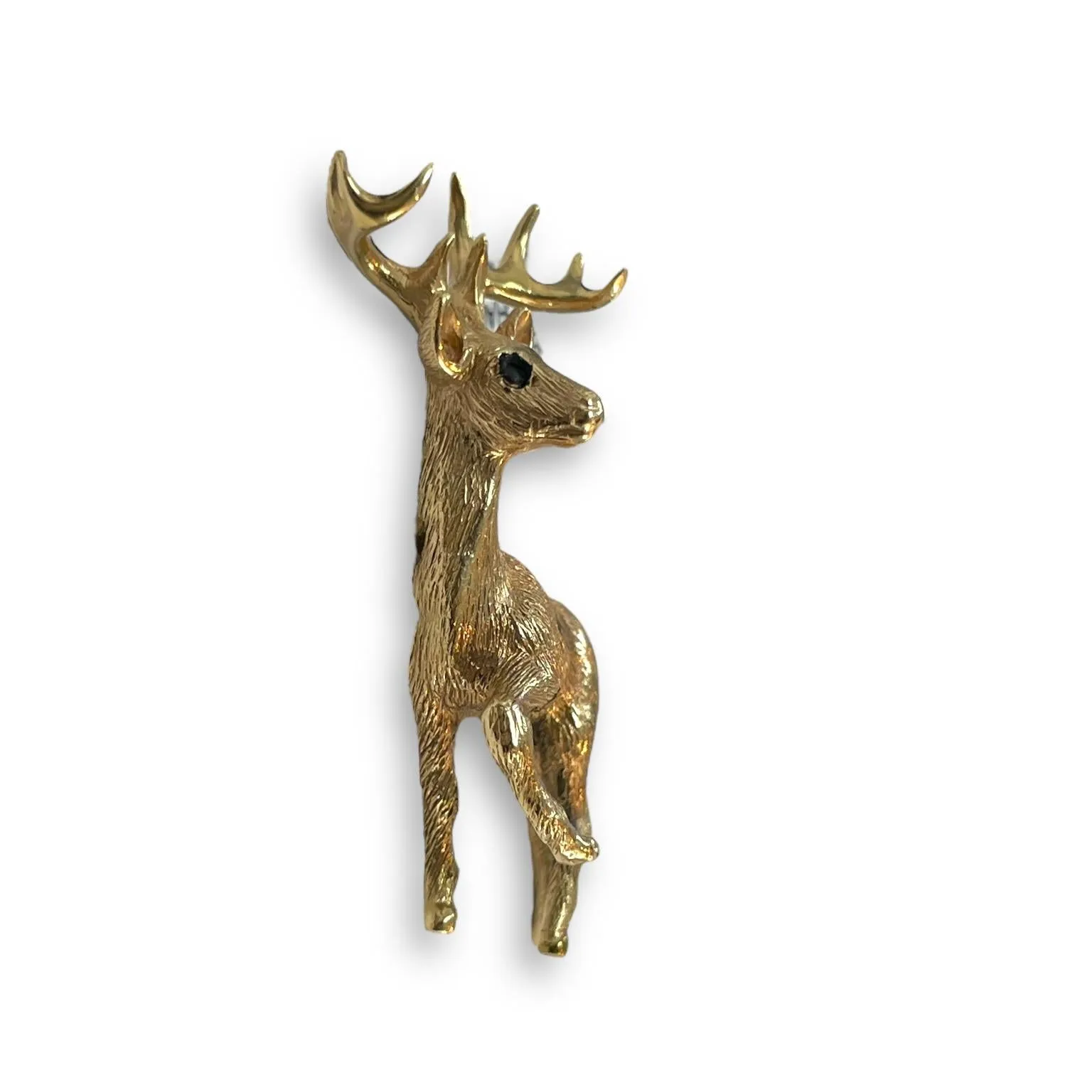 14K Yellow Gold Elegant Deer Pendant