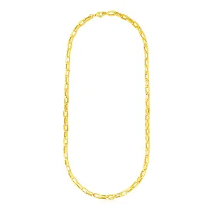 14k Yellow Gold Mens Paperclip Chain Necklace