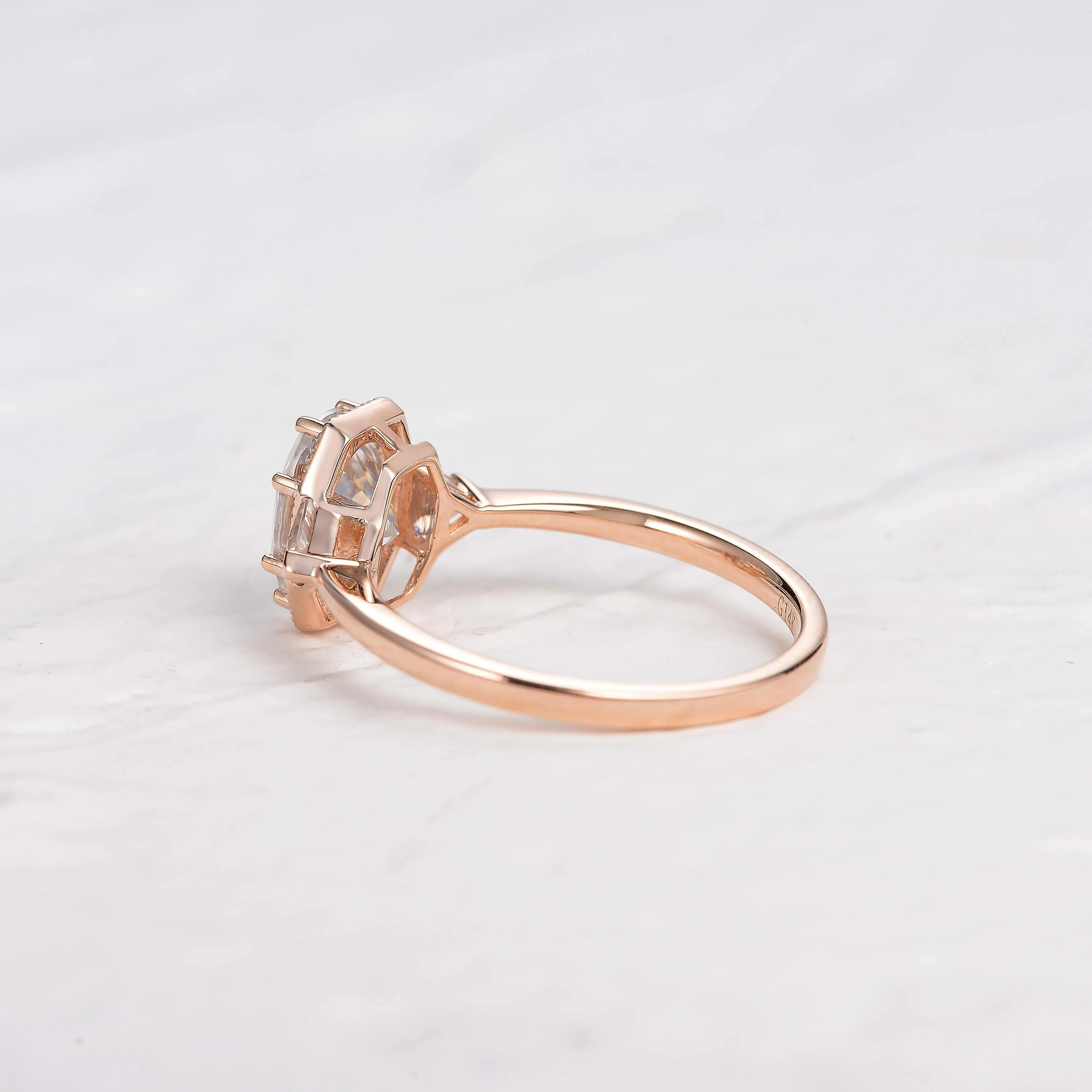 1.5ct Geometric Moissanite Three-stone Vintage Ring