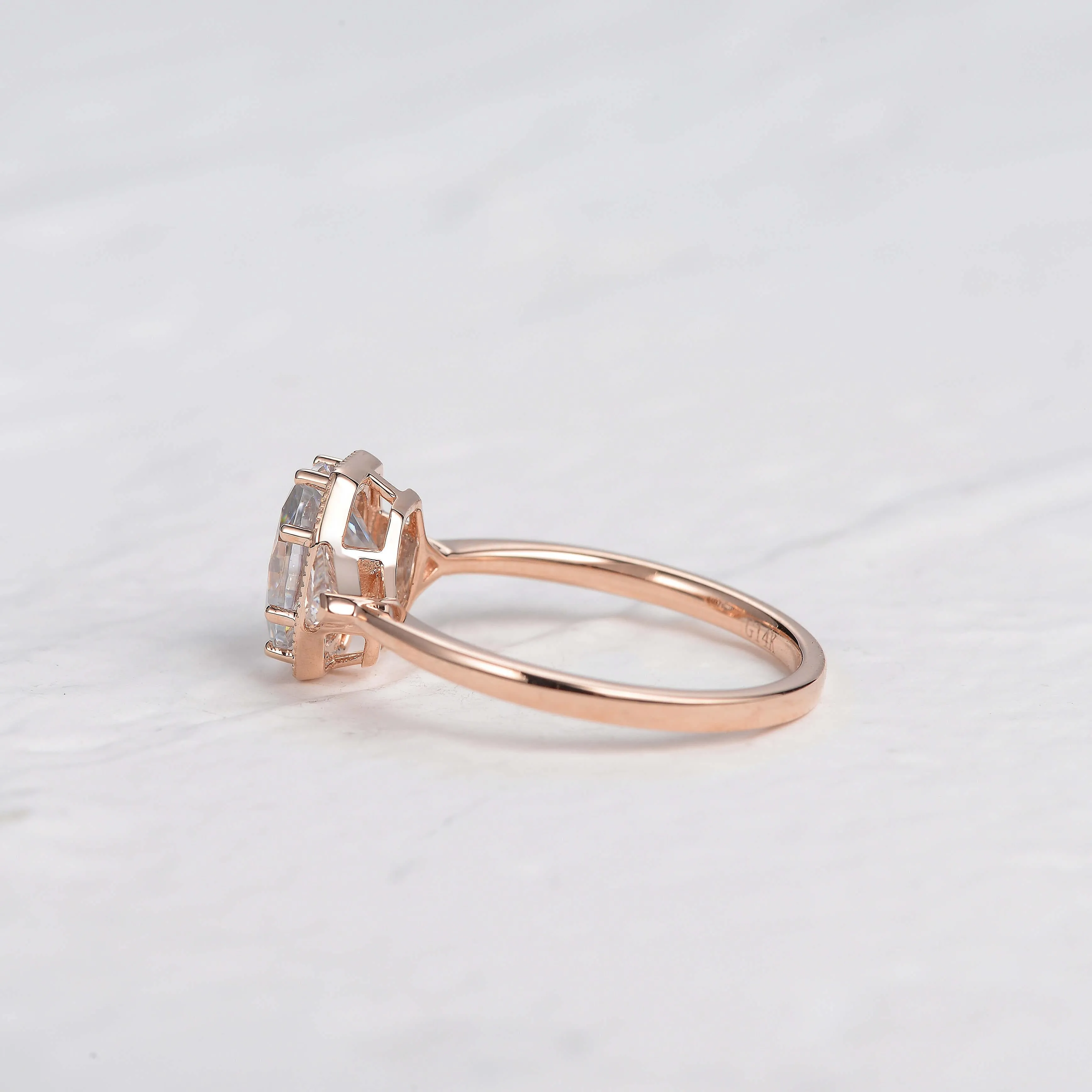 1.5ct Geometric Moissanite Three-stone Vintage Ring