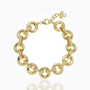 18K Jean D'arc Link Bracelet with diamond