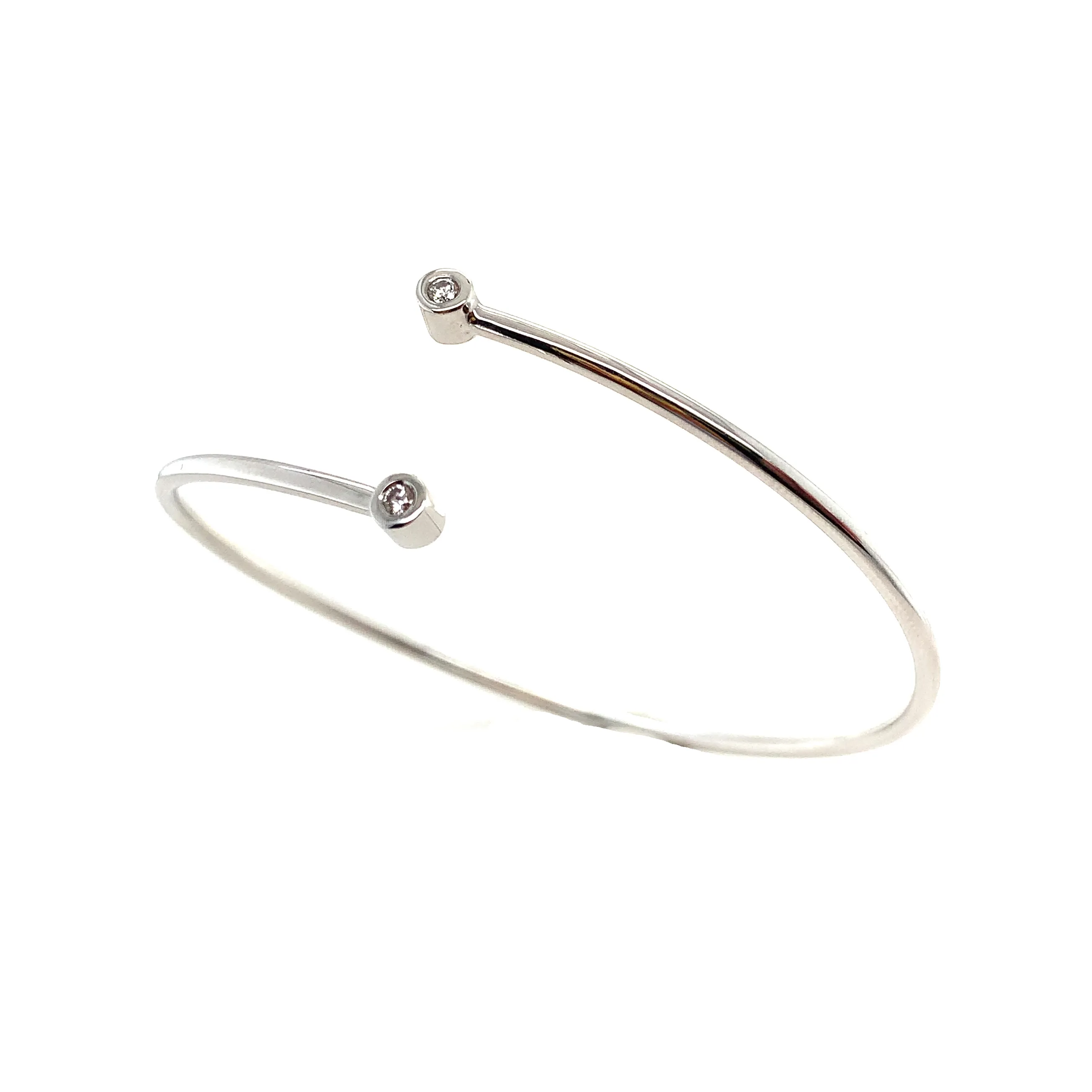18K White Gold Diamond Torque Bangle