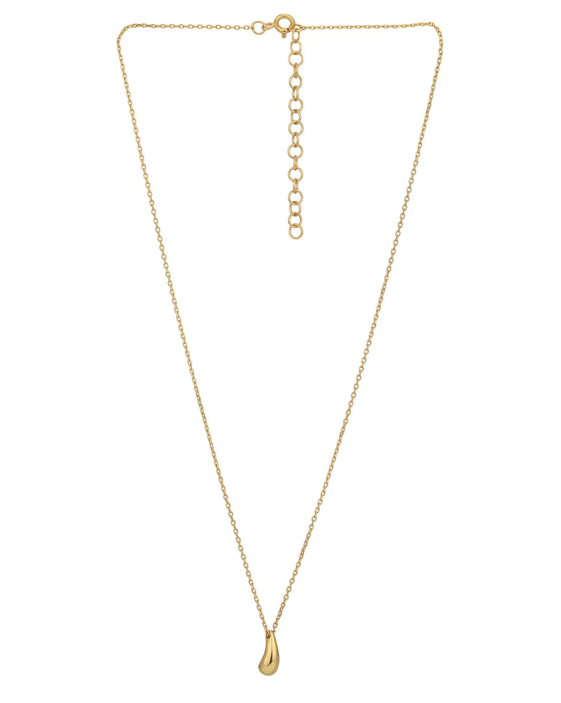 18Kt Gold Plated Contemporary Drop Pendant With Chain - Wahe Jewels