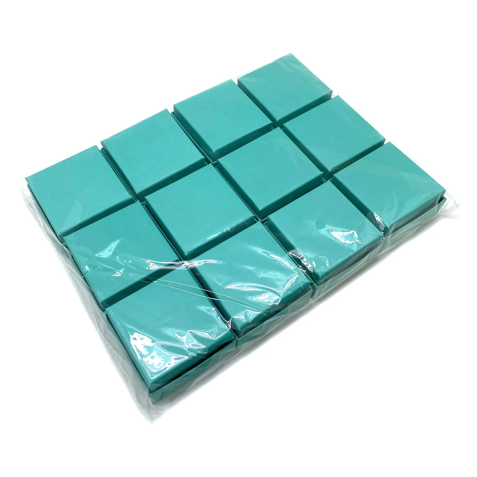 2 5/8" x 2 5/8" Teal Combination Cardboard Jewelry Boxes