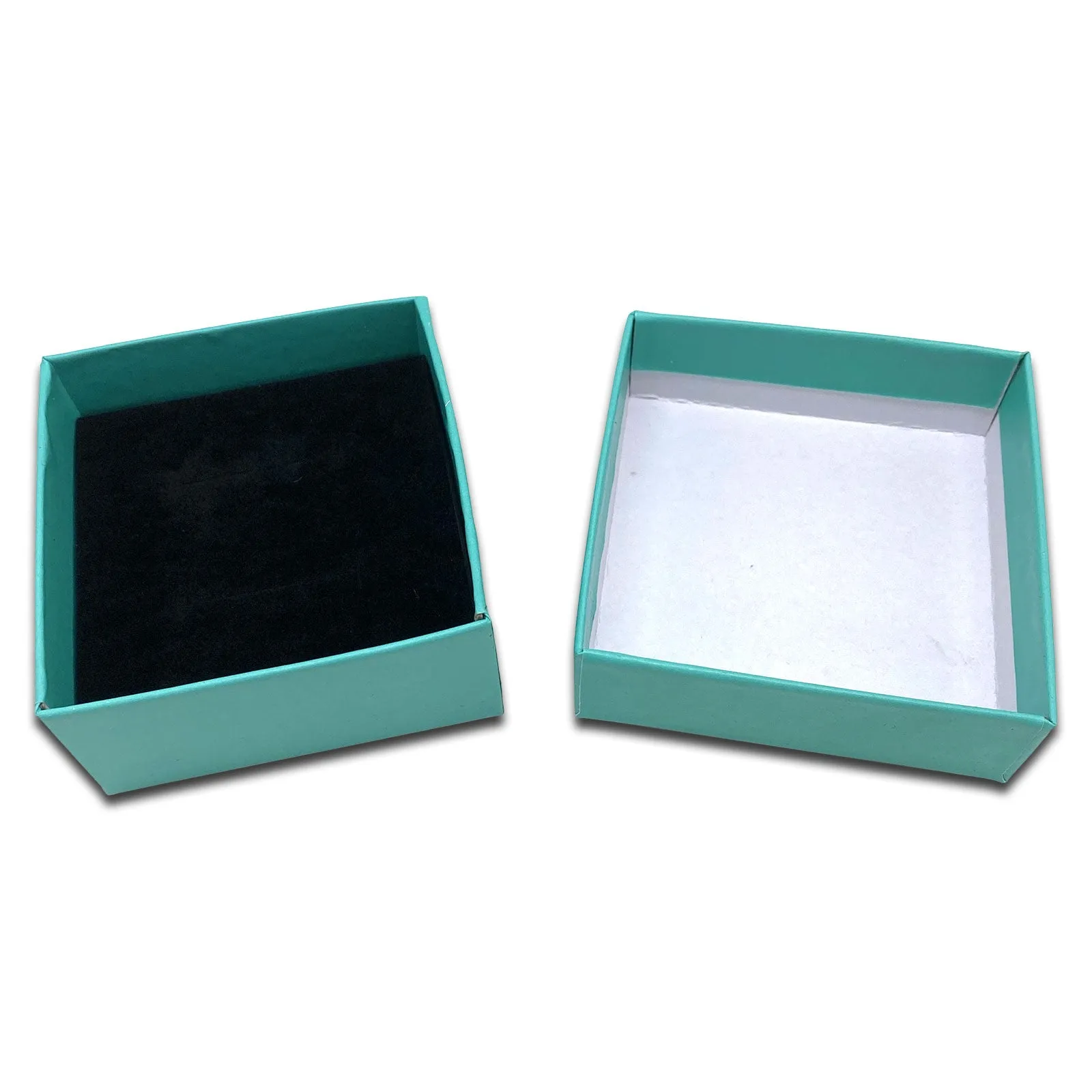 2 5/8" x 2 5/8" Teal Combination Cardboard Jewelry Boxes