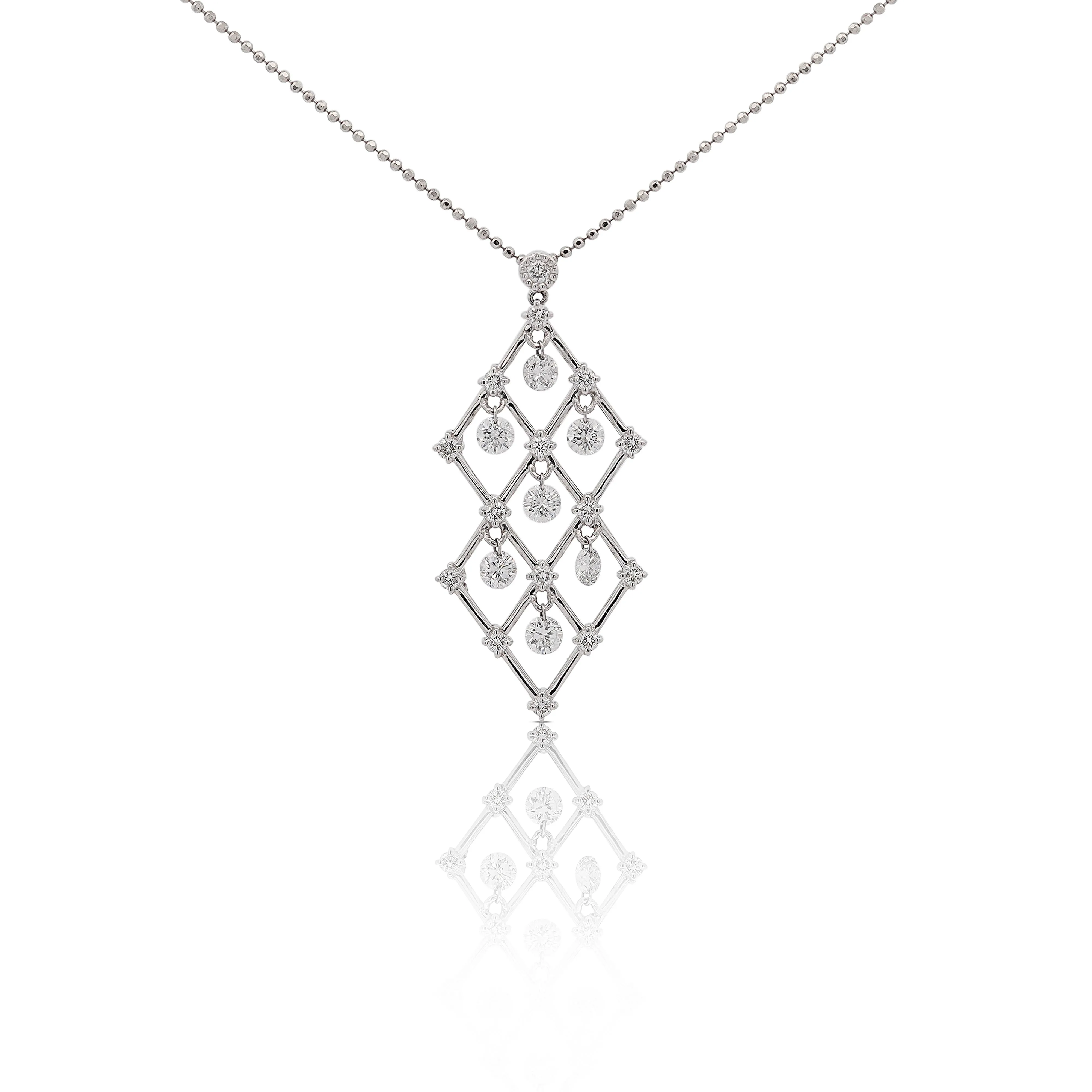 2 Carat tw Diamond Dangling Platinum Pendant Necklace