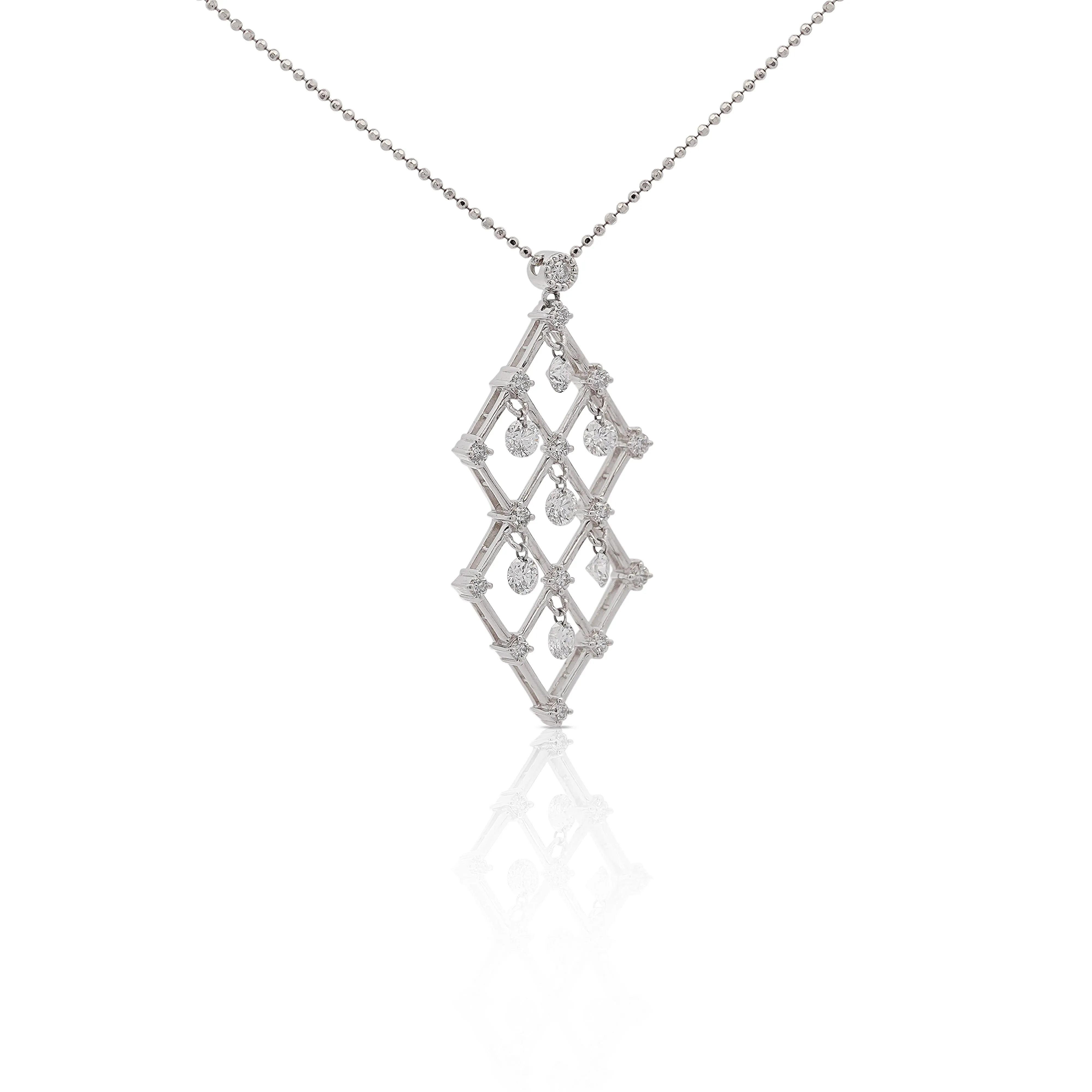 2 Carat tw Diamond Dangling Platinum Pendant Necklace