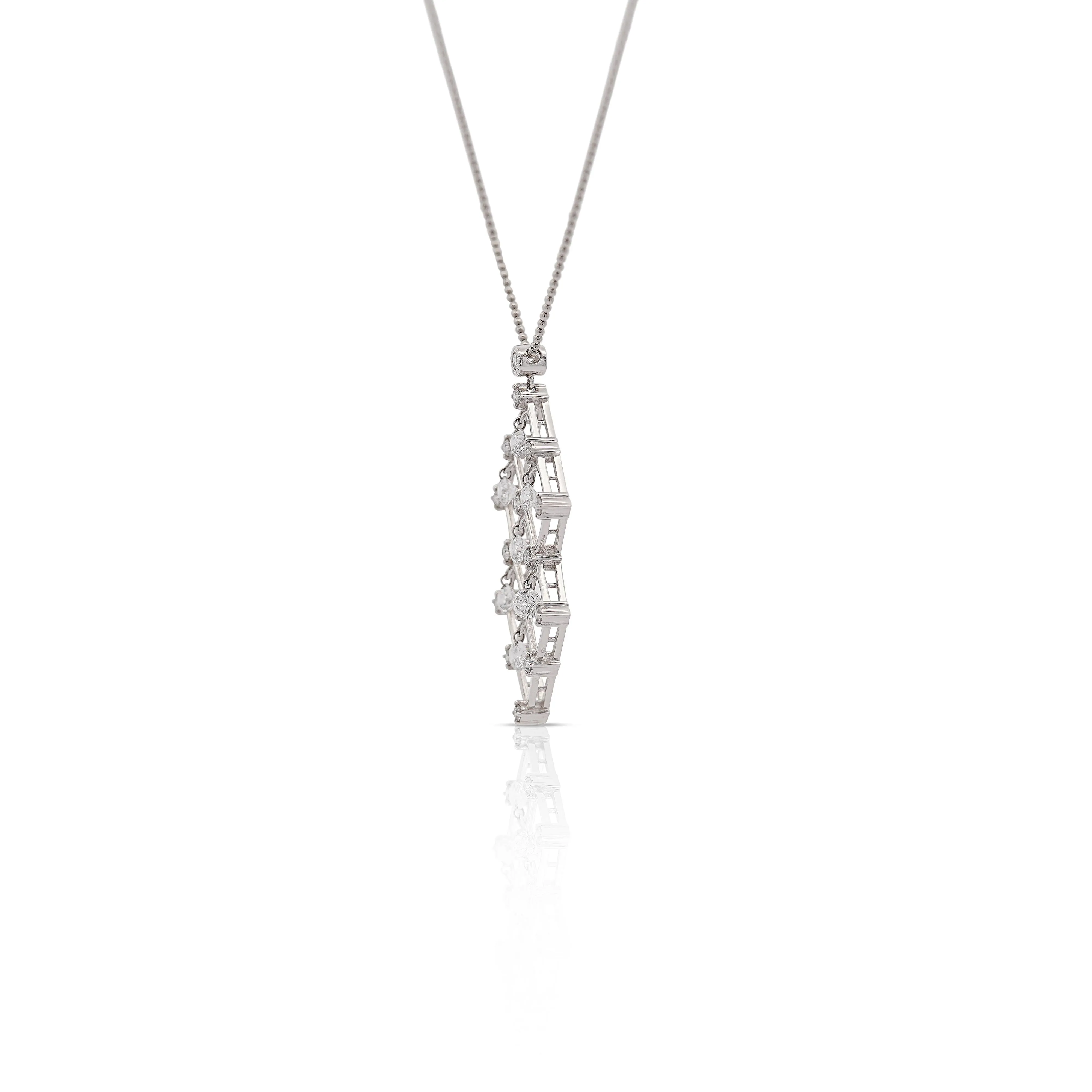2 Carat tw Diamond Dangling Platinum Pendant Necklace