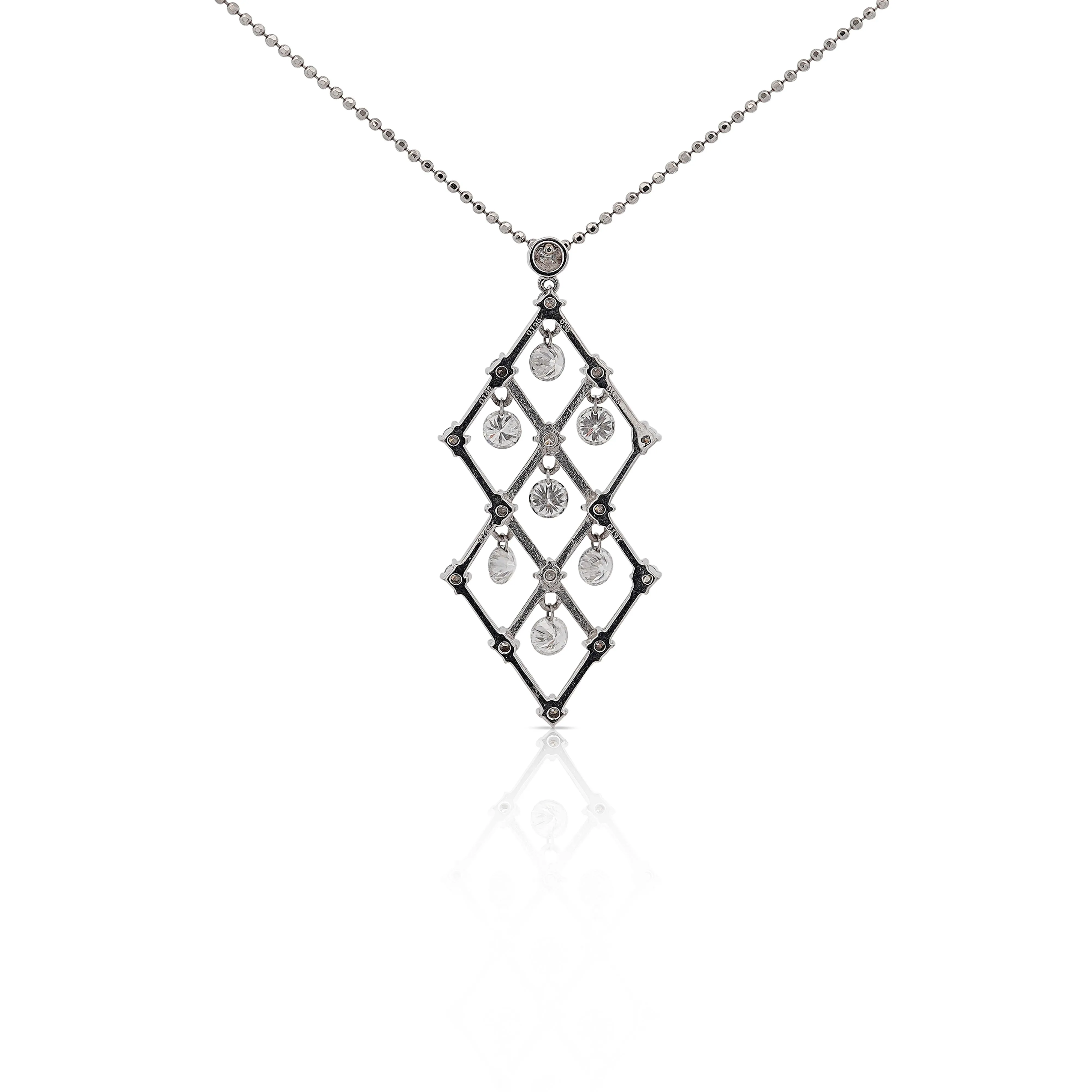 2 Carat tw Diamond Dangling Platinum Pendant Necklace