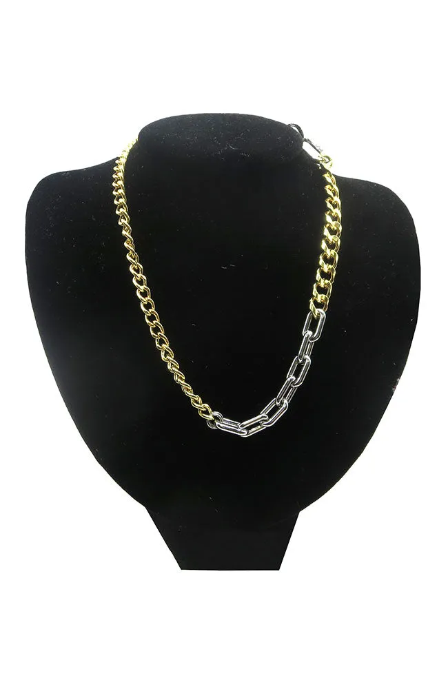 2 Tone Mixed Links Necklace