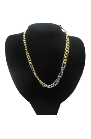 2 Tone Mixed Links Necklace