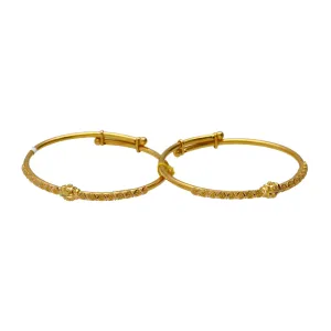 22K Yellow Gold Adjustable Beaded Baby Bangles