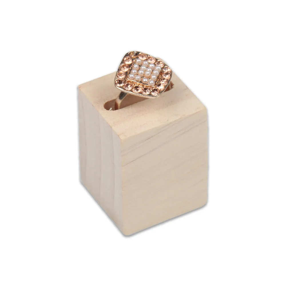 3 Piece Tiered Natural Wood Jewelry Display Ring Stands