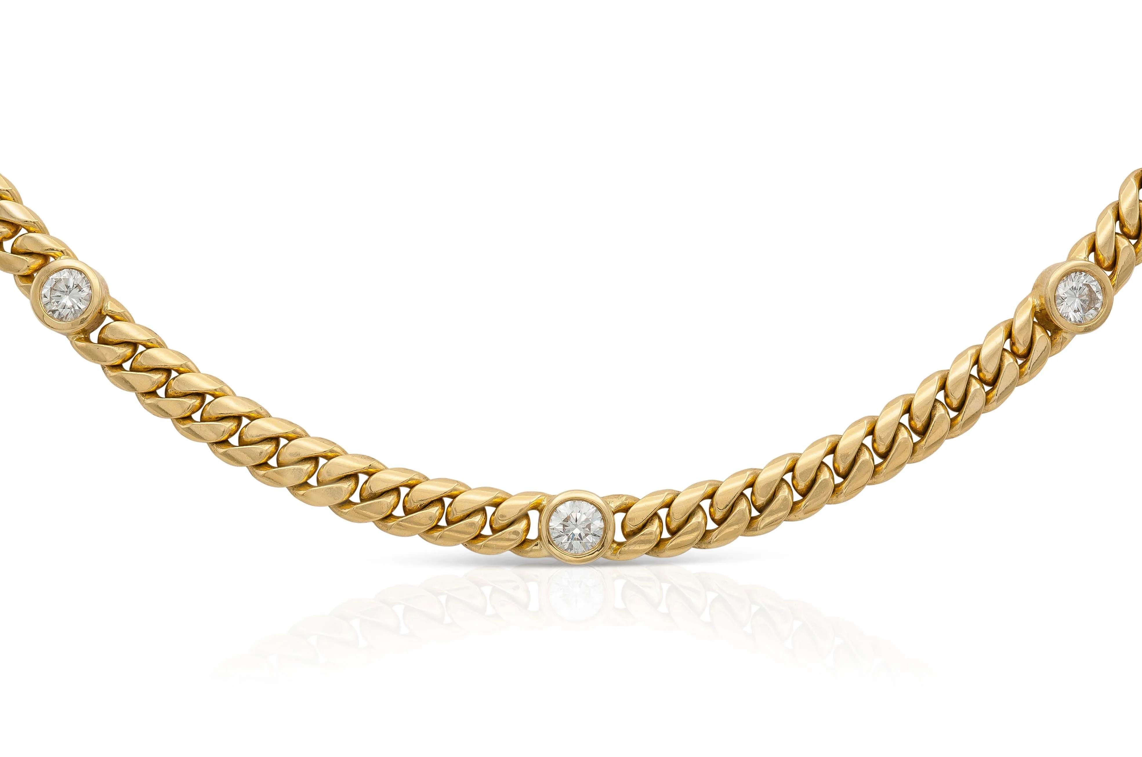 3.00 Carat Diamonds by The Yard Cuban Link Chain Necklace