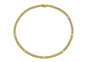 3.00 Carat Diamonds by The Yard Cuban Link Chain Necklace