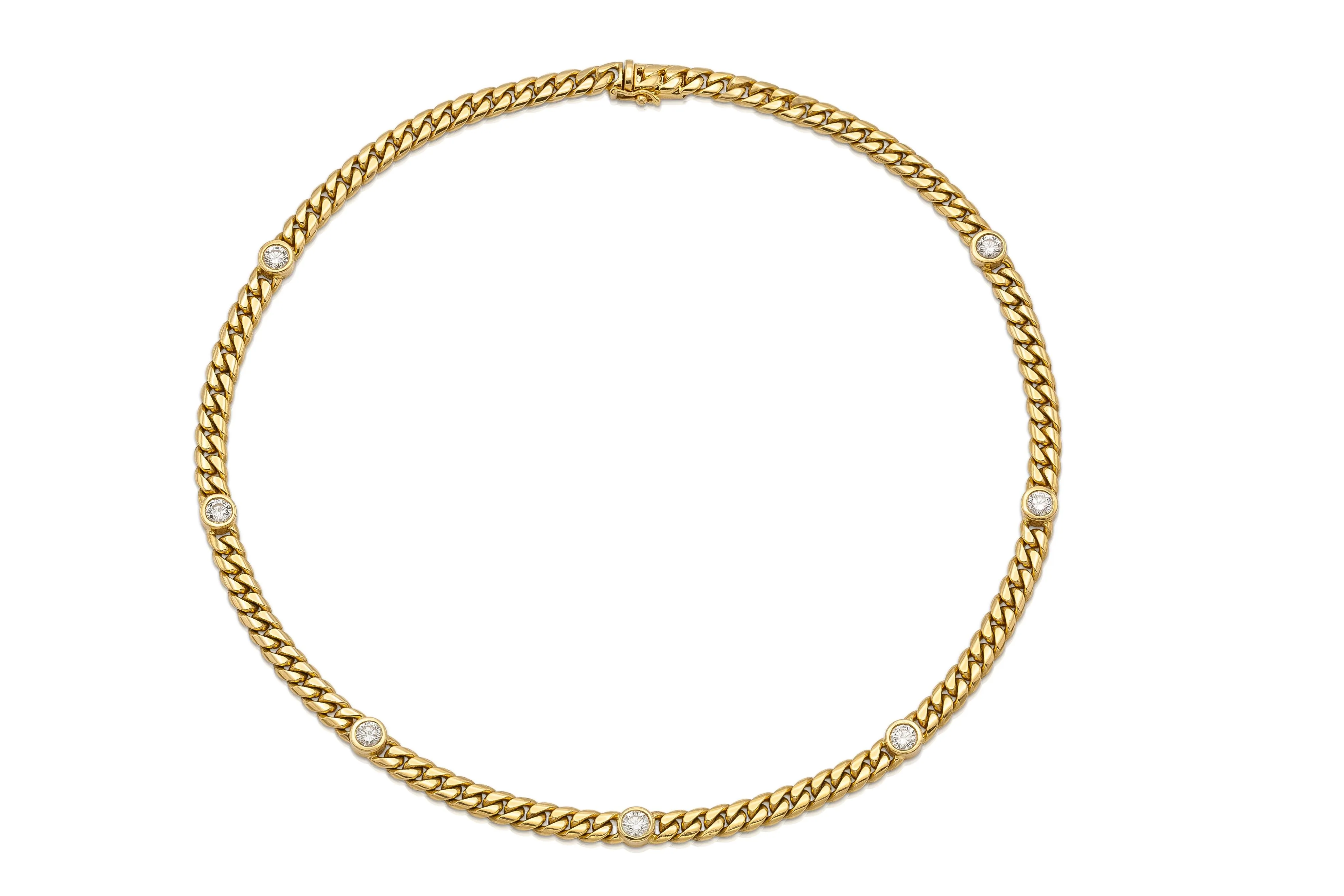 3.00 Carat Diamonds by The Yard Cuban Link Chain Necklace