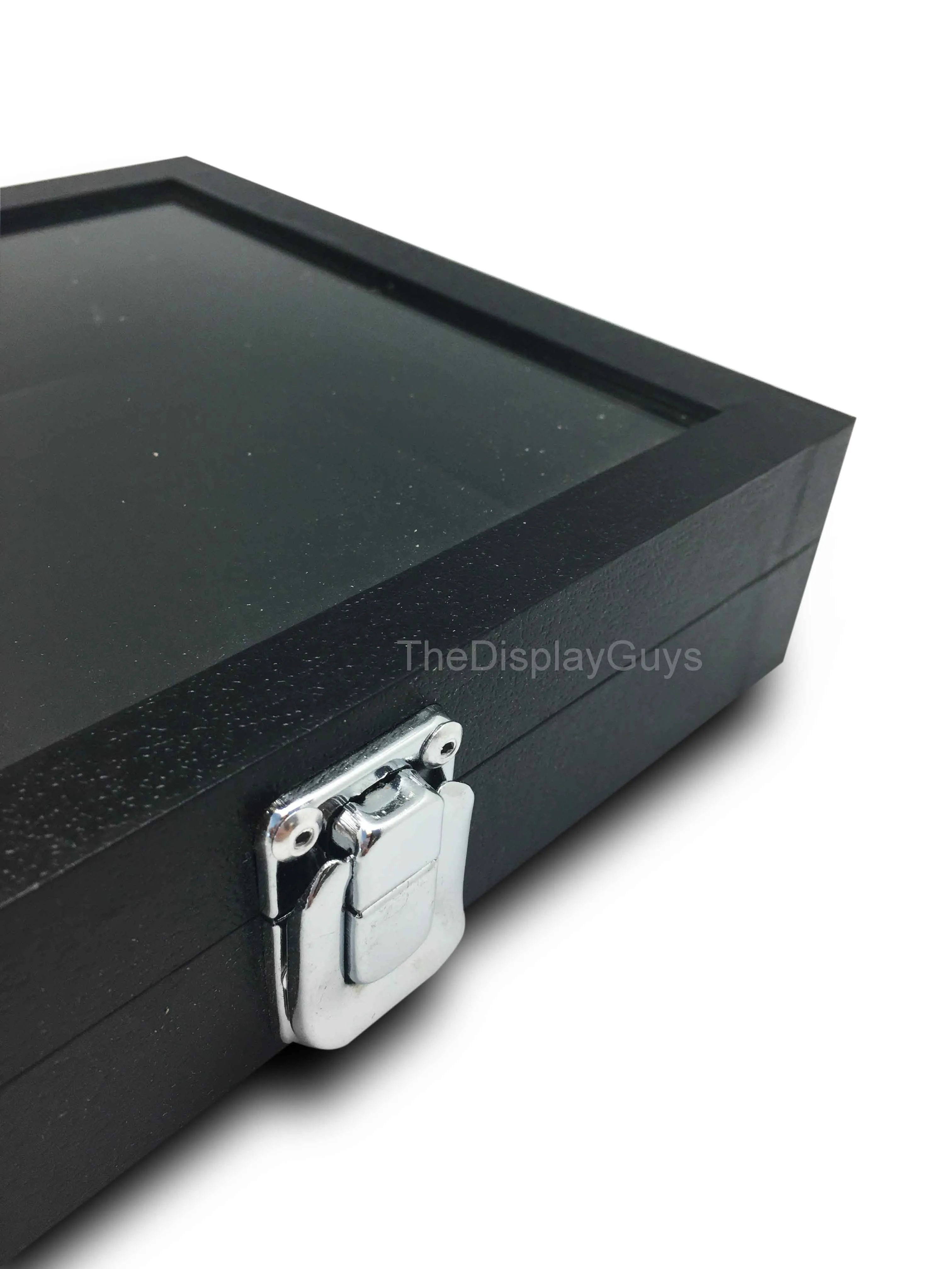 8 1/4" x 7 1/4" Black Glass Top Wooden Jewelry Case
