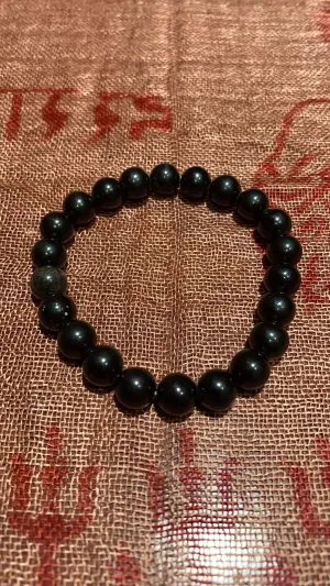 8MM Black Obsidian Bead Bracelet
