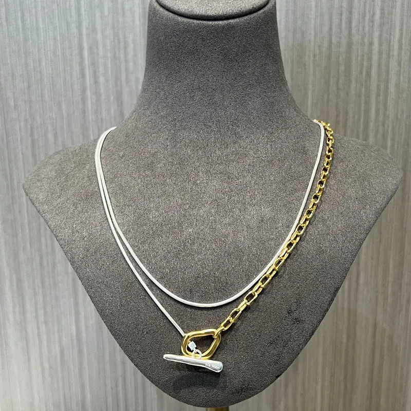 925 Silver Chain Double Y Long Necklace