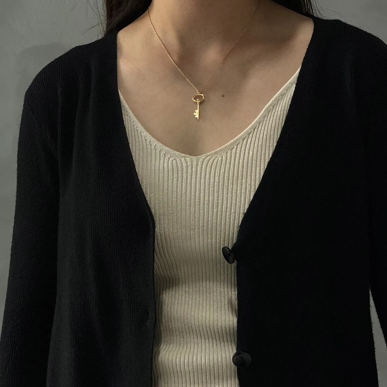 925 Sterling Silver Minimalist Key Silver Necklaces